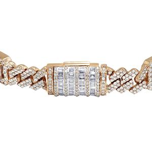 Elegant Rose Gold Classic Style <b>Baguette</b> And Round Cut Lab Diamond <b>Bracelet</b> For Women Luxury Jewelry Anniversary Gift - Product Image 3