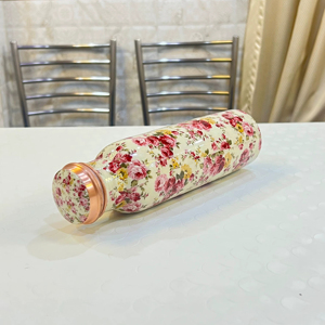 Eco-Friendly Curved Copper Hammered Glossy Water <b>Bottle</b> BPA-Free With Lid for Camping Outdoor Drinkware Directly Boiling Water - Product Image 1