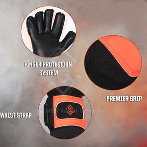 Gants de gardien de but flexibles de haute qualité avec fermeture à boucle et crochet antidérapante, paume en latex à adhérence améliorée, rembourrage ventilé et support de poignet - Product Image 2