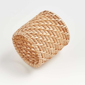 Hot Selling Set Natural Handwoven <b>Rattan</b> Eco-Friendly Napkin Rings Luxury Boho <b>Dining</b> <b>Table</b> Decoration Custom Design Handmade - Product Image 1