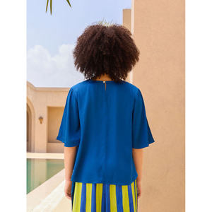 Camiseta sin mangas informal para mujer Cenote, de popelina de seda, resistente a las arrugas, talla única - Product Image 4