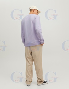 Sweat-shirt col ras du cou élégant pour homme, sweat-shirt en polaire à manches longues, sur mesure avec des impressions et des logos de marque privée du client - Product Image 2