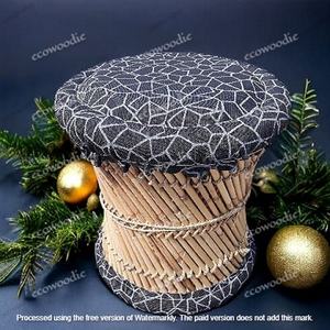 Taburete de Bar clásico hecho a mano de bambú para bebés y niños consola con incrustaciones de hueso taburete otomano Sarkanda para uso en restaurantes y hoteles - Product Image 2