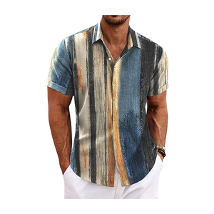 Camisa Hawaiana de media manga para hombre de alta calidad, 100% algodón con botones, ajuste Regular, estilo de franela transpirable antiarrugas - Product Image 4