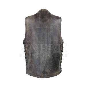 Recién llegado, Chaleco de cuero genuino para hombre, estilo informal con decoración de botones para uso en invierno y moda - Product Image 2