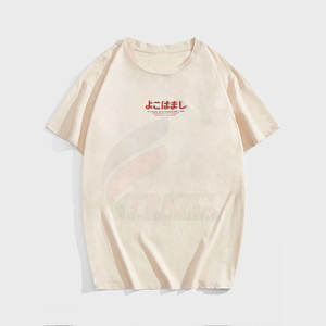 Camisa de hombro caído con estampado de color sólido de último diseño Material de algodón 100% duradero y de secado rápido - Product Image 1