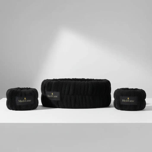 Diadema Elástica de Terciopelo Unisex Negra Antideslizante Lavable para el Cabello, Cuidado Facial, Maquillaje, Lavado de Cara, Deportes, Yoga, Ejercicio 14 - Product Image 4