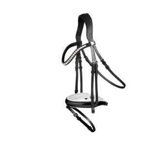 Bride de coiffe anatomique avec bandeau de nez à tirer vers l'arrière, bande de sourcils incurvée, cristaux scintillants en cuir de qualité supérieure - Product Image 2