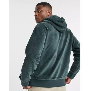 Sweat-shirt à capuche en velours uni tendance pour l'hiver et l'automne, unisexe, avec logo brodé, personnalisable, de haute qualité, pour homme - Product Image 2