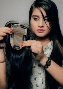 3x5 Natural Brown 100% Cabello humano indio Topper para mujeres Base de seda Peluca Transparente HD Lace 3x5 Base de seda Hair Topper para mujeres - Product Image 2