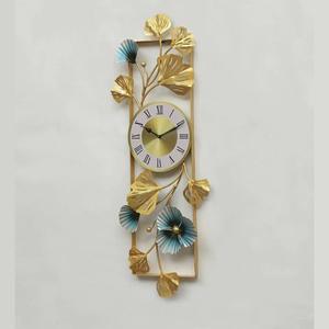 Horloge murale florale en métal dernier modèle Décoration intérieure élégante Horloge murale verticale pour salon, chambre, couloir et cadeau de mariage - Product Image 6