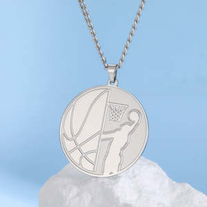 จี้รูปบาสเก็ตบอลเงินแท้ 925 ชุบทอง 14k ชุบโรเดียม เครื่องประดับนำโชค ของขวัญสำหรับแฟนฟุตบอล ผู้หญิง ผู้ชาย - Product Image 5