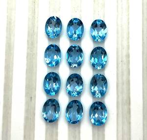 Piedras preciosas sueltas de corte ovalado de Topacio Azul suizo de 8x10mm para la fabricación de joyas Piedra calibrada facetada de topacio natural a precio de fabricante - Product Image 6