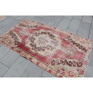 พรมวินเทจ 3.8x6.9 ฟุต (117x210 ซม.) สีแดง พรมโมร็อกโกตุรกี - Product Image 2