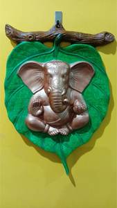 Décoration murale rustique en fibre de verre légère et attrayante représentant Ganesh, pour villa, hôtel, résistante à l'eau et aux intempéries - Product Image 5