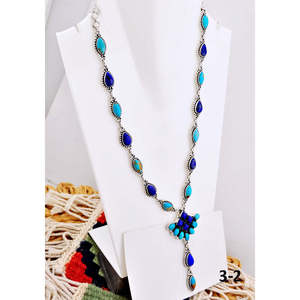 Collier artisanal du sud-ouest, objet culturel de collection, avec pierres multiples et argent sterling - Product Image 3