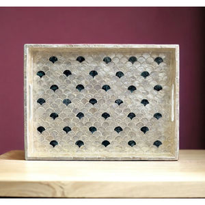 Comptoir de cuisine d'hôtel à domicile plateau de service de nourriture plateau rectangle en incrustation de nacre de haute qualité plateau de table basse au meilleur prix - Product Image 2