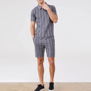 เสื้อยืดและกางเกงขาสั้นผ้าฝ้ายสำหรับผู้ชายชุดออกกำลังกายแบบแอคทีฟชุดออกกำลังกายแบบคู่สำหรับผู้ชายฤดูร้อน - Product Image 1