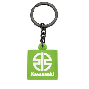 Kawasaki Rivermark Green Silicone Keychain Matte Black Chain and Ring Soft PVC <b>Model</b> PVC Keychain for Business Use - Product Image 1