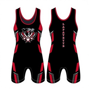 95% Polyester 5% Spandex Fabric Wholesale <b>Boys</b> Custom Sublimation Printing Winter Wrestling Singlet Four-Way Stretch - Product Image 1