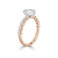 Bague de fiançailles de luxe en argent sterling avec moissanite taille cœur de 2,50 carats et perle d'eau douce, plaquée or rose, sertie à griffes, pour femme