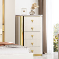 2024 Lit King Size de Luxe Moderne avec Cadre en Bois Blanc, Tête de Lit en Cuir, pour Chambre Principale de Maison/Villa – Ensemble Complet de Meubles de Chambre