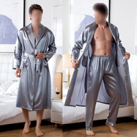 Batas de Dormir para Hombre, Ropa de Dormir de Satén y Seda, Bata de Baño, Venta al por Mayor, Bata de Satén para Hombre para el Hogar y Hoteles, Ropa de Dormir, Pijamas