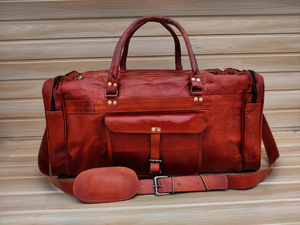 Bolsa de equipaje de viaje de cuero genuino con logotipo personalizado, bolso de hombro de noche con cierre de cremallera, 2017 - Product Image 5