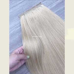 CLIP Rubio en extensiones de cabello humano vietnamita procesamiento ruso técnica eslava virgen suave textura sedosa Exportación de fábrica - Product Image 4