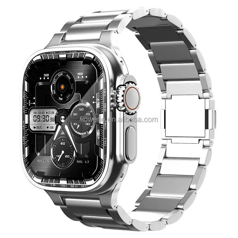 Original Three bead connector men Magnetic Clasp Bracelet for Apple Watch Series Ultra 2 Band 49mm TA1 pure Titanium Watch band