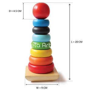 Jouets en bois naturel pour classer les formes, puzzle en bois pour les enfants de 1 an, jouet d'empilage en pyramide - Product Image 1