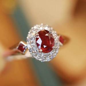 Rubí relleno de vidrio 925 banda minimalista de plata esterlina joyería de plata fina única boda fiesta aniversario diamante perla - Product Image 4