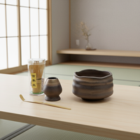 Fabricant Direct 3460875Set Accessoires de Thé en Céramique Résistants à la Chaleur Style Japandi Ensemble Matcha en Grès