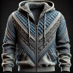 Stylish Embossed Winter Hoodie with Premium Fleece Fabric Waterproof & Eco-Friendly Embroidered Details for Fashion-Forward Look - Product Image 3