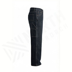 Custom Denim Straight Jeans Pants Men's Casual <b>Loose</b> Fit Hip Hop Vintage Winter Autumn Quick Dry High Quality Customized Color - Product Image 3
