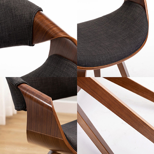 <span class=keywords><strong>Chaise</strong></span> de salle à manger <span class=keywords><strong>en</strong></span> <span class=keywords><strong>bois</strong></span> avec dossier incurvé et siège rembourré <span class=keywords><strong>pour</strong></span> café, bistro et hôtel. - Product Image 5