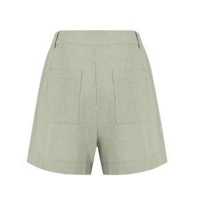 Shorts Bermuda de Mujer, Talla Grande, Verano, Casuales, Transpirables, de Secado Rápido, Antiarrugas, de Spandex/Algodón, con Cierre de Cremallera, Color Sólido - Product Image 2