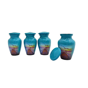 Mini urinières de décoration pour maison, produits funérailles en laiton, urne de jeton de crémation pour cendres humaines, fournitures de crémation en provenance de l'inde - Product Image 5