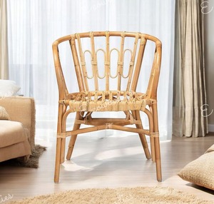 เก้าอี้ไม้ไผ่ธรรมชาติทำมือเก้าอี้หรูหราเก้าอี้ในร่มกลางแจ้งสำหรับห้องนั่งเล่นระเบียงสวน - Product Image 6