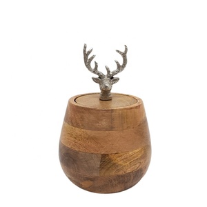 Meena-caja redonda de madera blanca con tapa, caja de madera blanca para lavar comida, frutas secas seguras a granel - Product Image 5