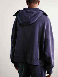 Jersey de punto de peso pesado de algodón 100% de ajuste Regular con capucha hombro caído lavado ácido Vintage otoño bordado con cuentas al por mayor - Product Image 6