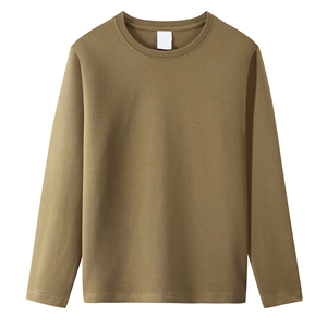 Camiseta de mujer de manga larga de algodón primavera otoño camisetas de manga completa cuello redondo tela de punto informal servicio OEM - Product Image 3