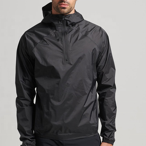 Veste de sport demi-zip personnalisée pour homme avec logo sur mesure, légère, imperméable, coupe-vent en toile, modèle 2026 - Product Image 1