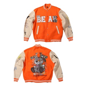 Diseño personalizado de los hombres de peso pesado de béisbol Varsity chaqueta serigrafiada Logotipo de alta calidad bordado estilo casual para el invierno - Product Image 1