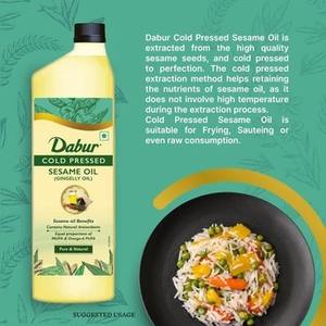 Huile de sésame authentique Dabur pure pressée à froid, huile naturelle à base de plantes pour la cuisine quotidienne, la nutrition, la santé et le soutien de la force - Product Image 4