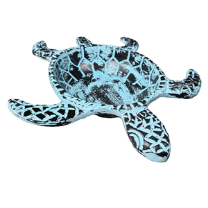 Cuenco de tortuga decorativo azul duradero, vajilla costera hecha de mesa de aluminio para cocina o uso doméstico para aniversarios - Product Image 1