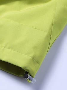 Men's Hooded Waterproof Windbreaker <b>Jacket</b> Solid Color Sporty Outdoor <b>Lightweight</b> Zipper Closure Polyester Shell Yellow Zipper - Product Image 5