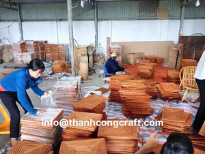 Napperons ronds en rotin de haute qualité pour mariage et restaurant utiliser des tapis tissés verts écologiques dans un style bohème de luxe - Product Image 5