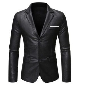 Veste en cuir PU épaissi d'hiver pour hommes avec col montant Automne/Surdimensionné Slim Motorcycle Cycling Suit Work Clothes Coated - Product Image 5