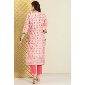 Kurta Recta Estampada Rosa para Mujer, Vestido Elegante para el Trabajo - Product Image 6